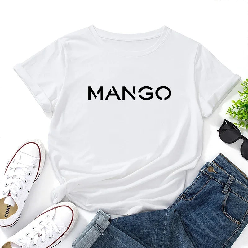 Nueva tendencia: camiseta de algodón para mujer, primavera-verano, estilo casual diario, cuello redondo, manga corta, cómoda para estar en casa o al aire libre.
