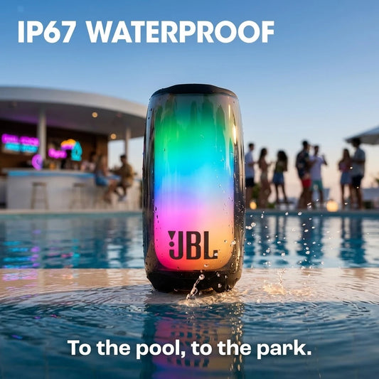 Altavoz Bluetooth Portátil JBL Pulse 5, Subwoofer Inalámbrico para Exteriores con Resistencia al Agua IP67, Espectáculo de Luces LED de 360 Grados, Bajos Profundos