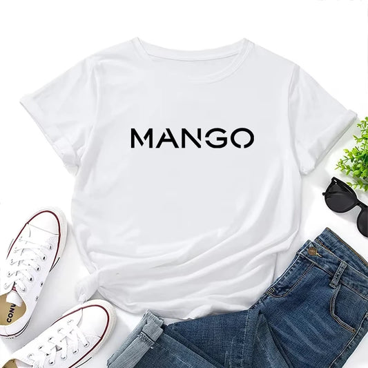 Nueva tendencia: camiseta de algodón para mujer, primavera-verano, estilo casual diario, cuello redondo, manga corta, cómoda para estar en casa o al aire libre.