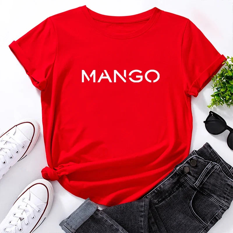 Nueva tendencia: camiseta de algodón para mujer, primavera-verano, estilo casual diario, cuello redondo, manga corta, cómoda para estar en casa o al aire libre.