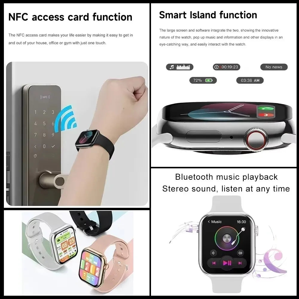NUEVO Reloj Inteligente Serie 10 con Pantalla HD, Esfera Personalizable, Carga Inalámbrica, Llamadas Bluetooth, NFC, GPS, para Hombres y Mujeres, Compatible con iOS y Android.