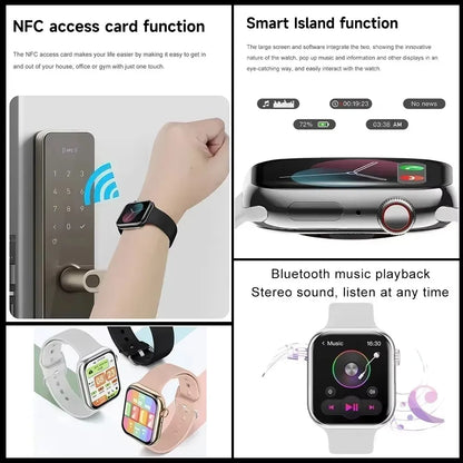 NUEVO Reloj Inteligente Serie 10 con Pantalla HD, Esfera Personalizable, Carga Inalámbrica, Llamadas Bluetooth, NFC, GPS, para Hombres y Mujeres, Compatible con iOS y Android.