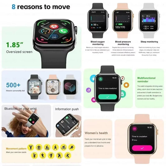 NUEVO Reloj Inteligente Serie 10 con Pantalla HD, Esfera Personalizable, Carga Inalámbrica, Llamadas Bluetooth, NFC, GPS, para Hombres y Mujeres, Compatible con iOS y Android.