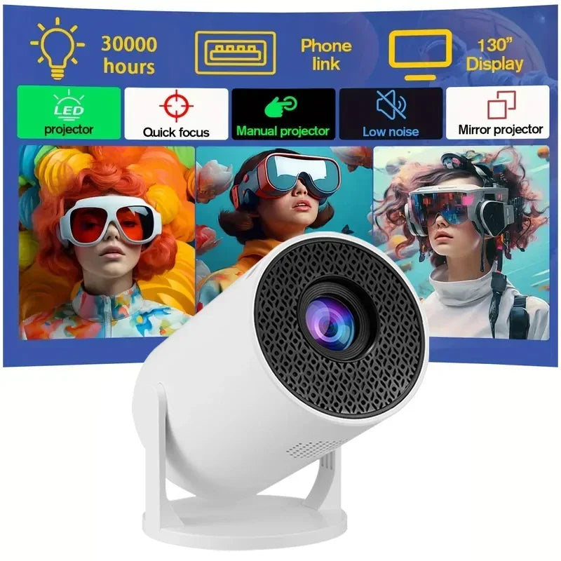 Proyector portátil Full HD 1080P HY300 Tecnología de rotación de 270 grados Compatibilidad multidispositivo Entrada USB HDMI Proyector de víde