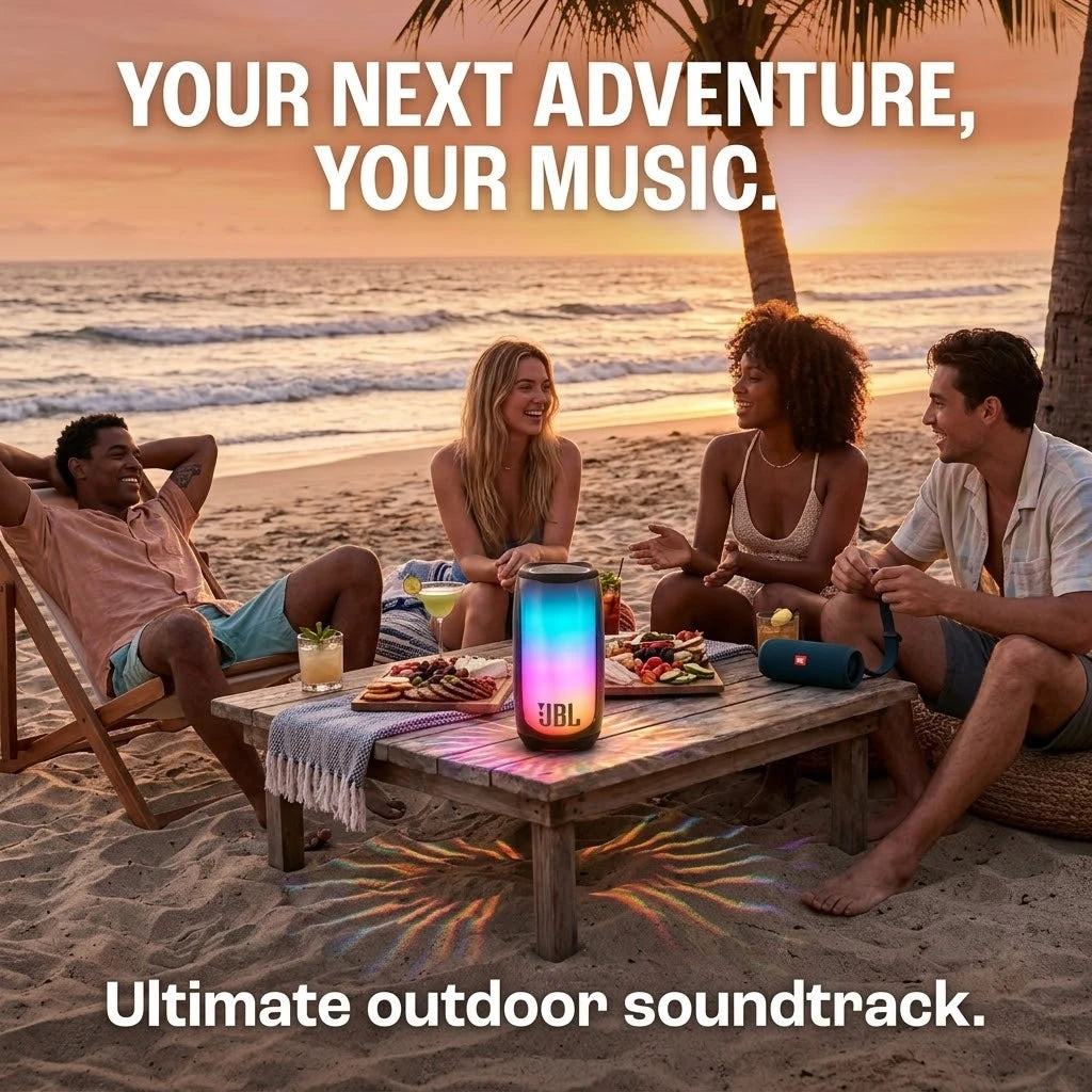 Altavoz Bluetooth Portátil JBL Pulse 5, Subwoofer Inalámbrico para Exteriores con Resistencia al Agua IP67, Espectáculo de Luces LED de 360 Grados, Bajos Profundos