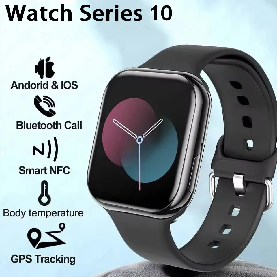 NUEVO Reloj Inteligente Serie 10 con Pantalla HD, Esfera Personalizable, Carga Inalámbrica, Llamadas Bluetooth, NFC, GPS, para Hombres y Mujeres, Compatible con iOS y Android.