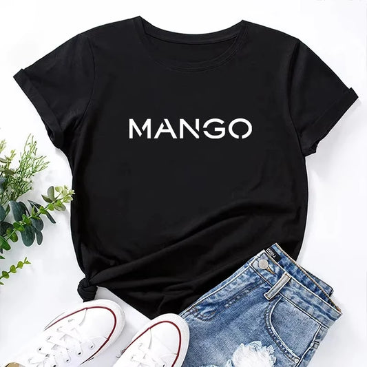 Nueva tendencia: camiseta de algodón para mujer, primavera-verano, estilo casual diario, cuello redondo, manga corta, cómoda para estar en casa o al aire libre.