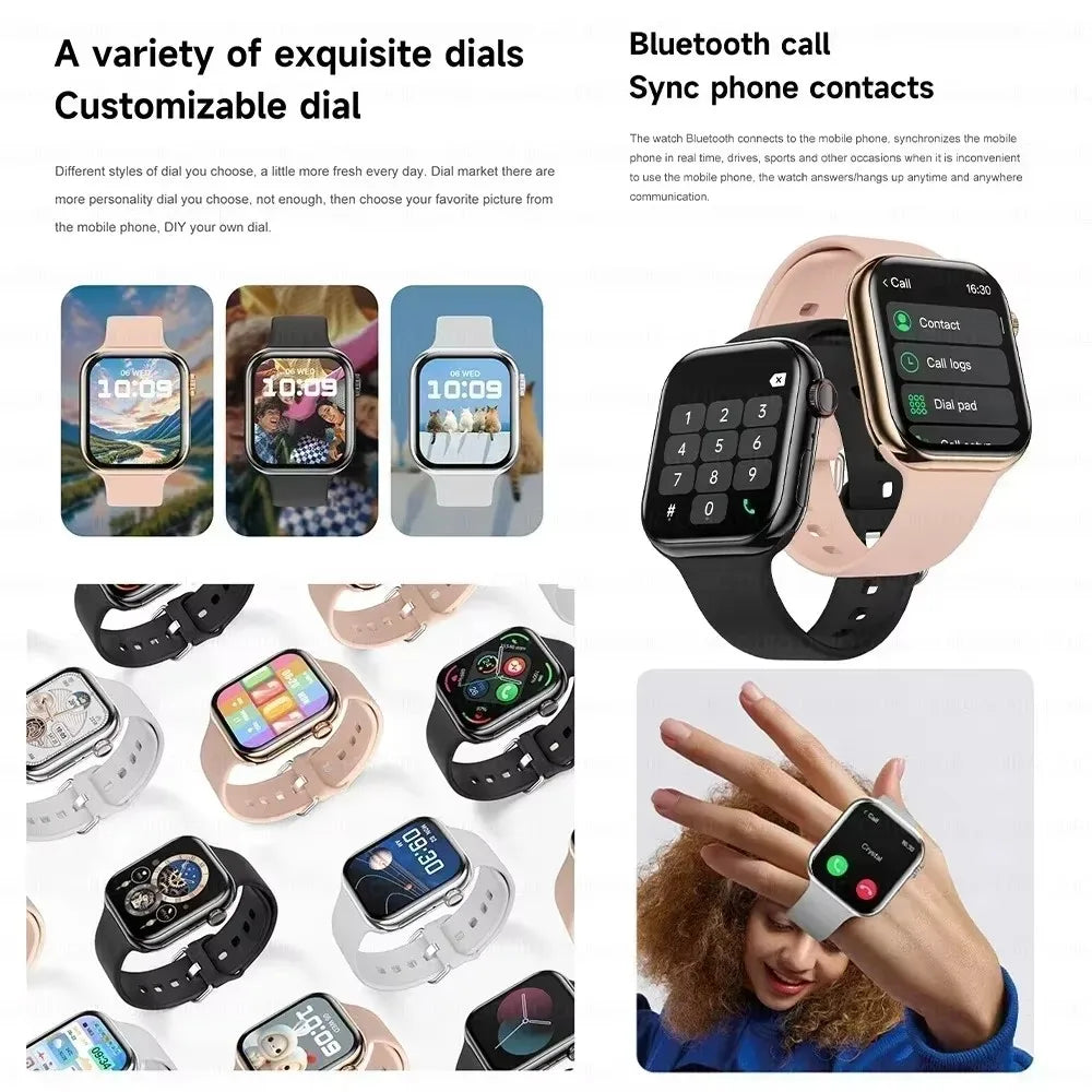NUEVO Reloj Inteligente Serie 10 con Pantalla HD, Esfera Personalizable, Carga Inalámbrica, Llamadas Bluetooth, NFC, GPS, para Hombres y Mujeres, Compatible con iOS y Android.