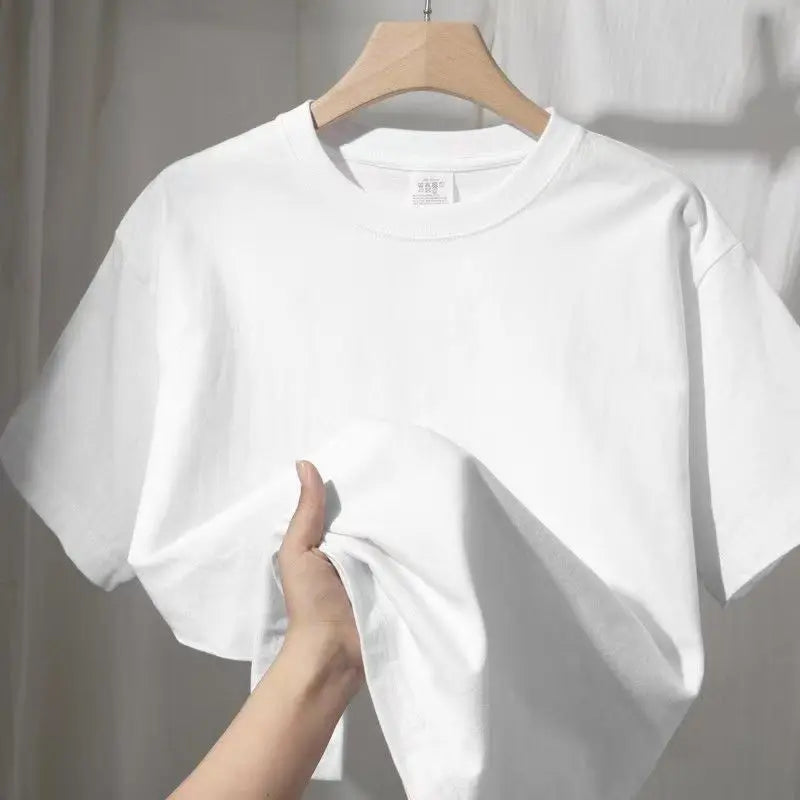 Nueva tendencia: camiseta de algodón para mujer, primavera-verano, estilo casual diario, cuello redondo, manga corta, cómoda para estar en casa o al aire libre.