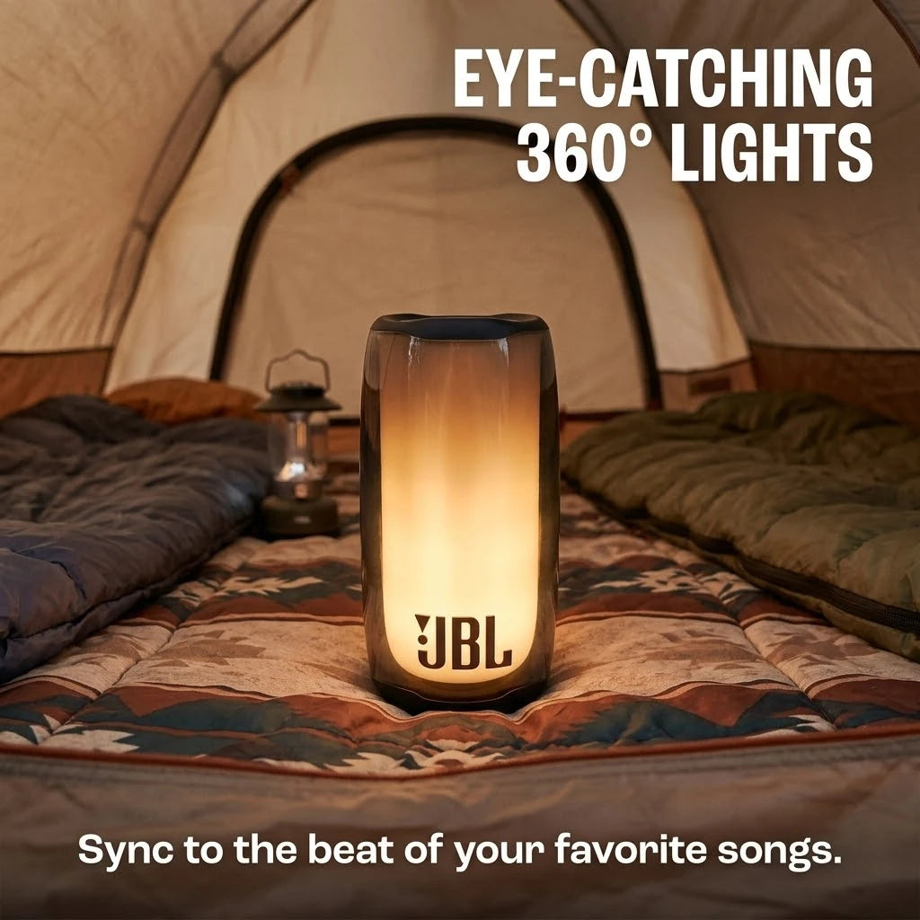 Altavoz Bluetooth Portátil JBL Pulse 5, Subwoofer Inalámbrico para Exteriores con Resistencia al Agua IP67, Espectáculo de Luces LED de 360 Grados, Bajos Profundos
