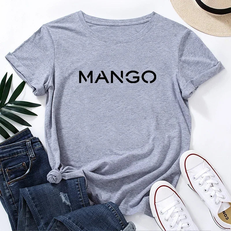 Nueva tendencia: camiseta de algodón para mujer, primavera-verano, estilo casual diario, cuello redondo, manga corta, cómoda para estar en casa o al aire libre.