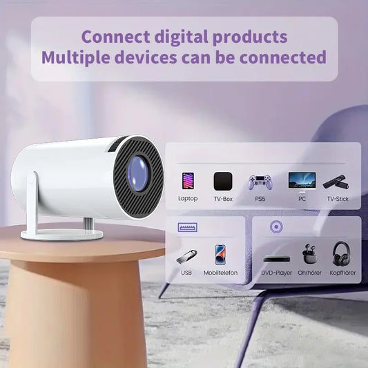 Proyector portátil Full HD 1080P HY300 Tecnología de rotación de 270 grados Compatibilidad multidispositivo Entrada USB HDMI Proyector de víde